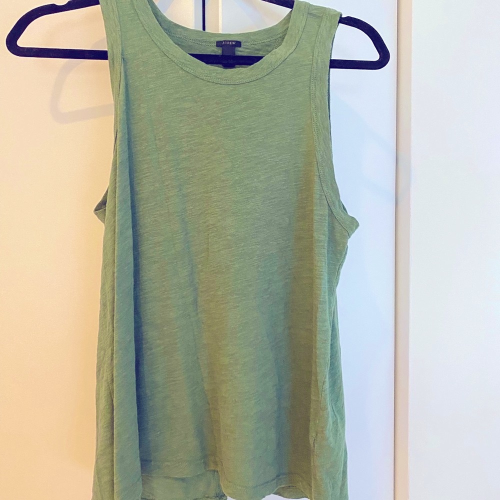 Jcrew green open tie back shirt